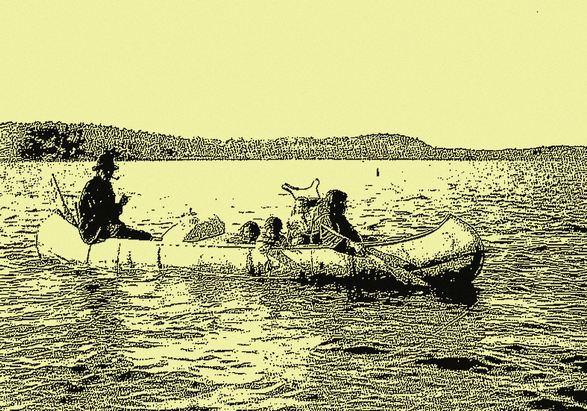 Photo d'un indien dans un canoë