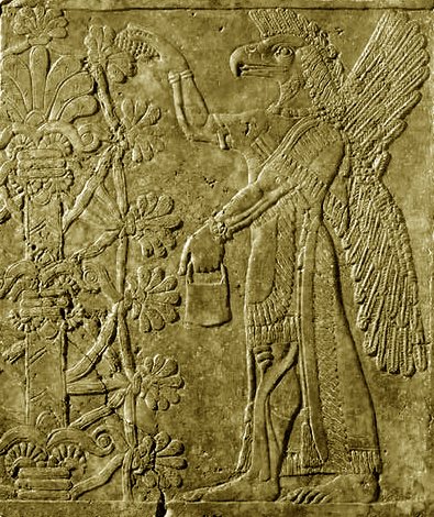 Stèle sumérienne d'un génie ailée