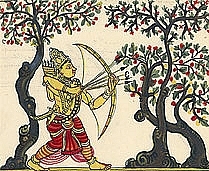 dessin d'un archer hindou  
