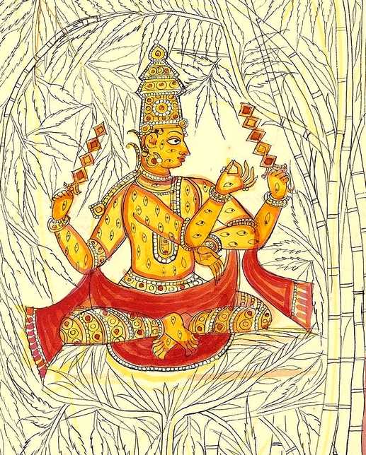 Dessin du dieu Indra